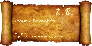 Krauth Barnabás névjegykártya